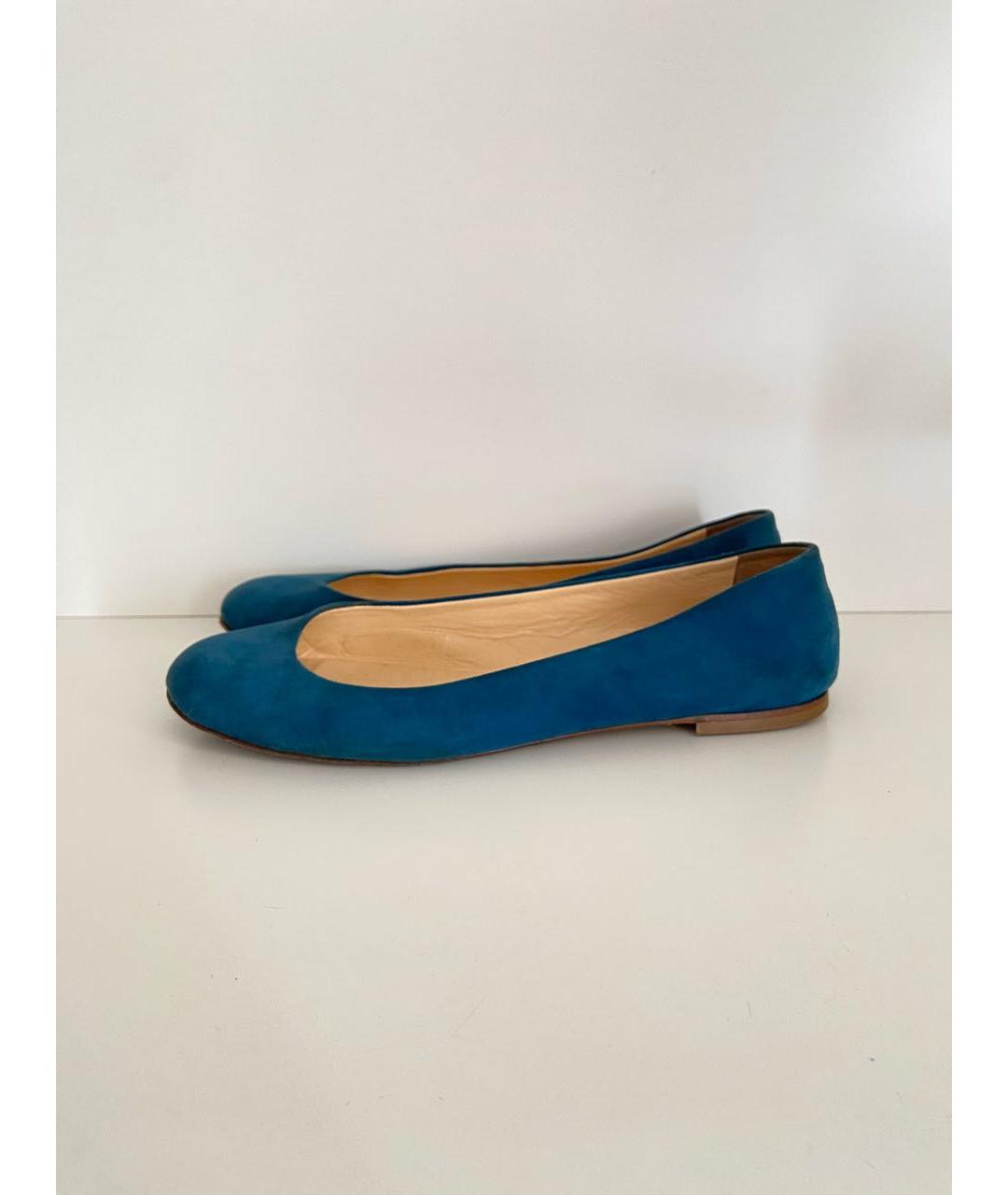 GIUSEPPE ZANOTTI DESIGN Синие замшевые балетки, фото 6