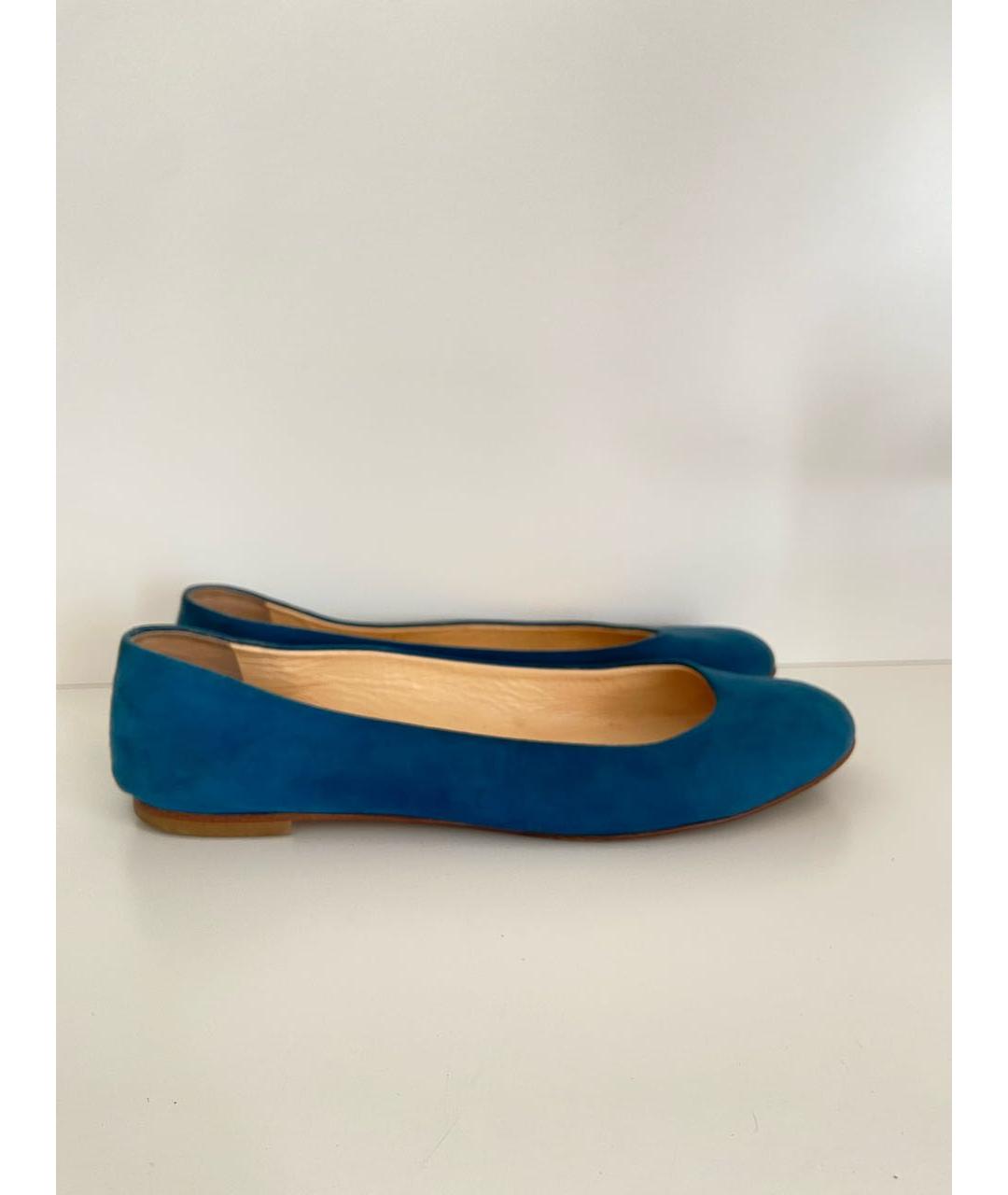 GIUSEPPE ZANOTTI DESIGN Синие замшевые балетки, фото 5
