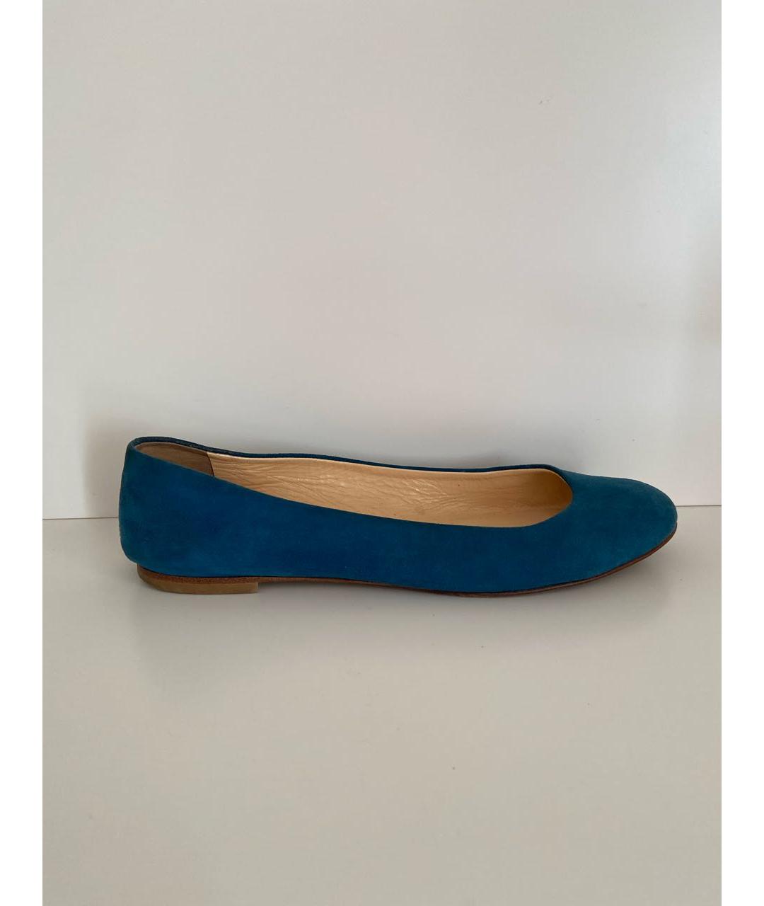 GIUSEPPE ZANOTTI DESIGN Синие замшевые балетки, фото 9