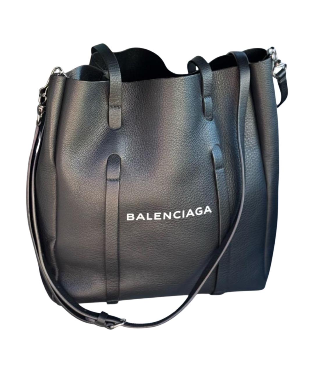 BALENCIAGA Черная кожаная сумка через плечо, фото 1