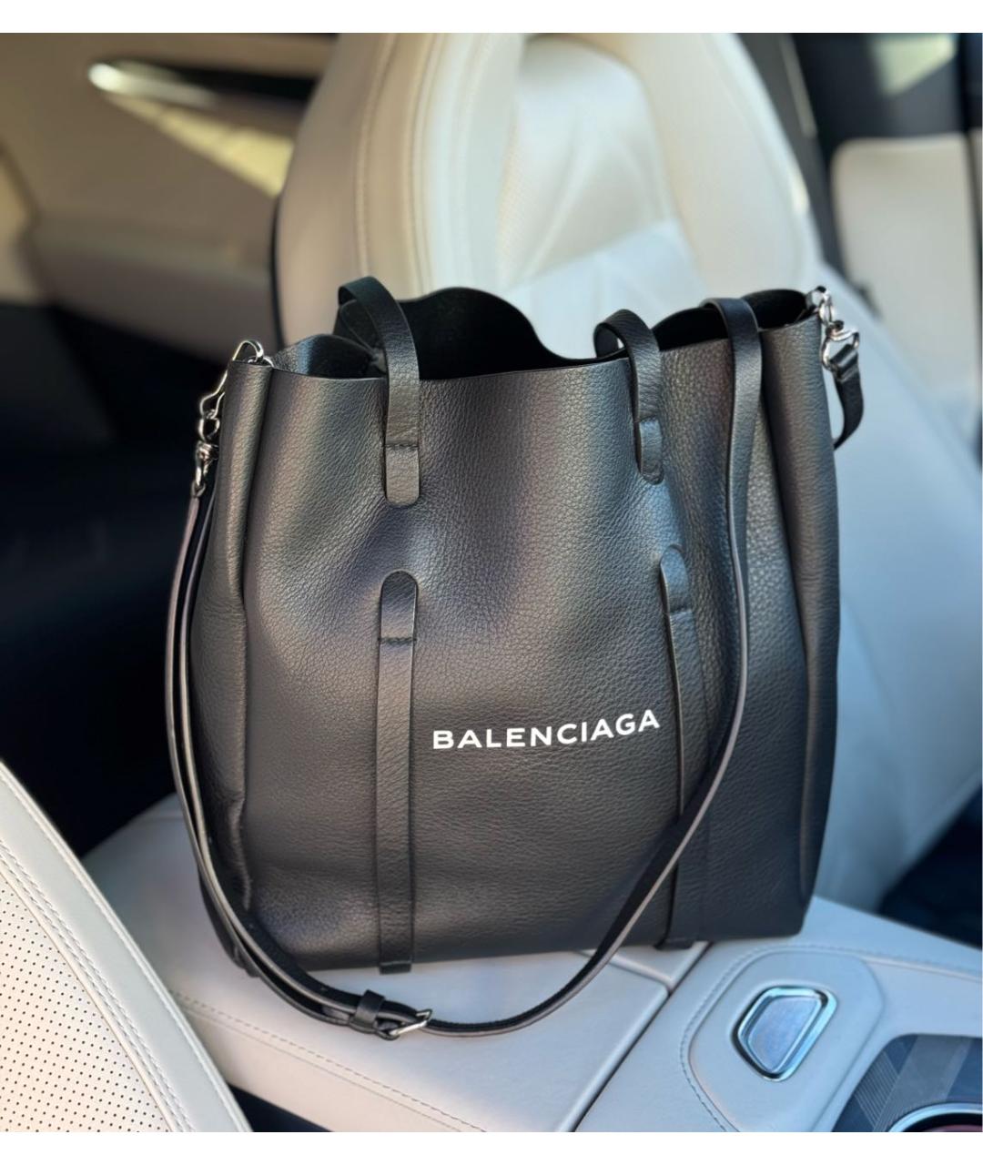 BALENCIAGA Черная кожаная сумка через плечо, фото 9