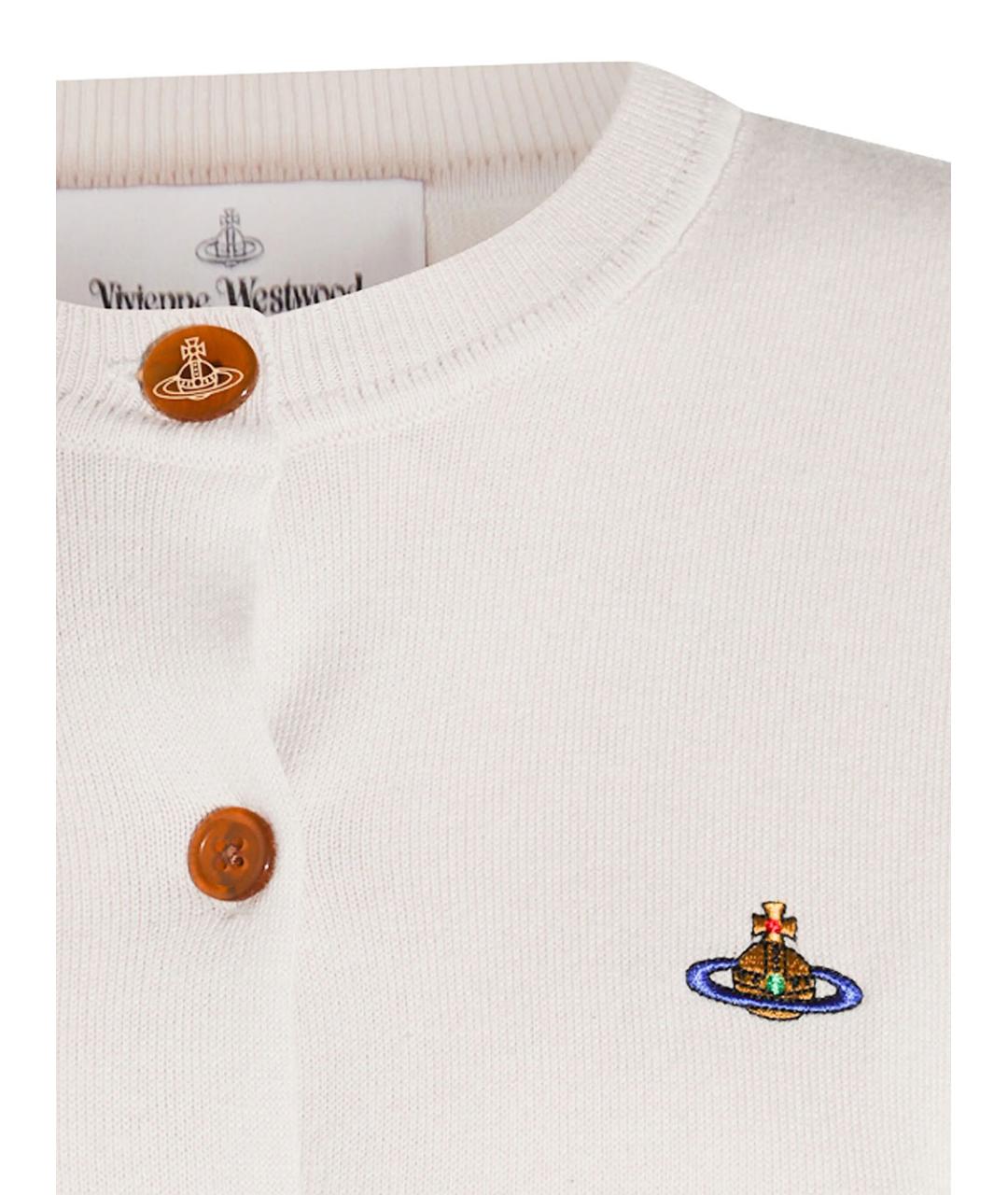 VIVIENNE WESTWOOD Белый хлопковый кардиган, фото 3