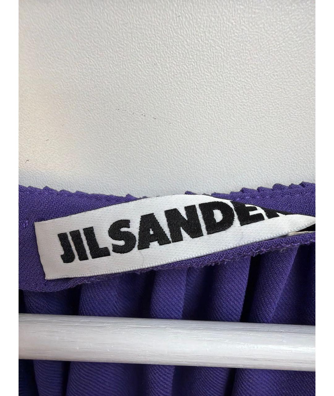 JIL SANDER Фиолетовое шерстяное повседневное платье, фото 2