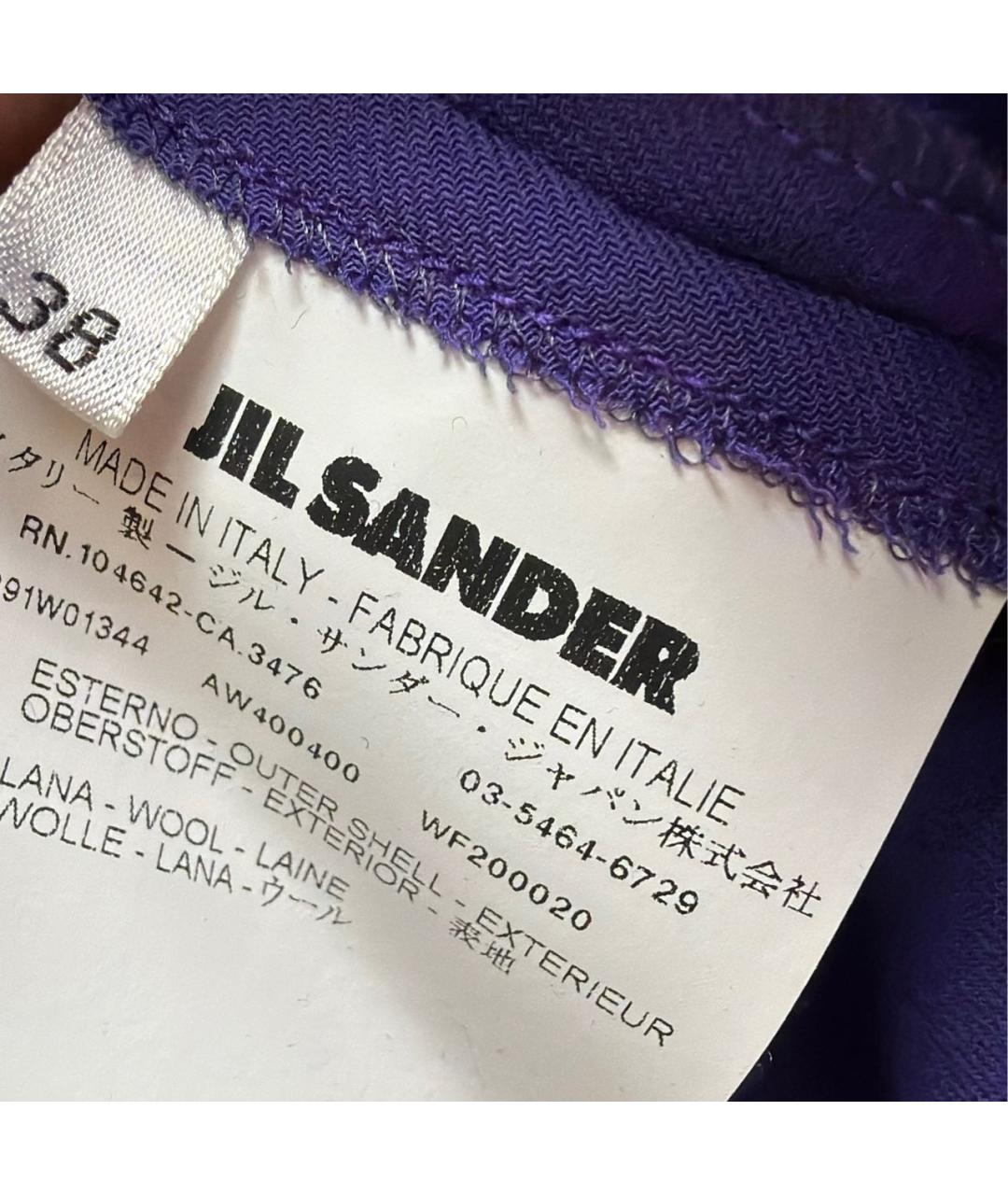 JIL SANDER Фиолетовое шерстяное повседневное платье, фото 3