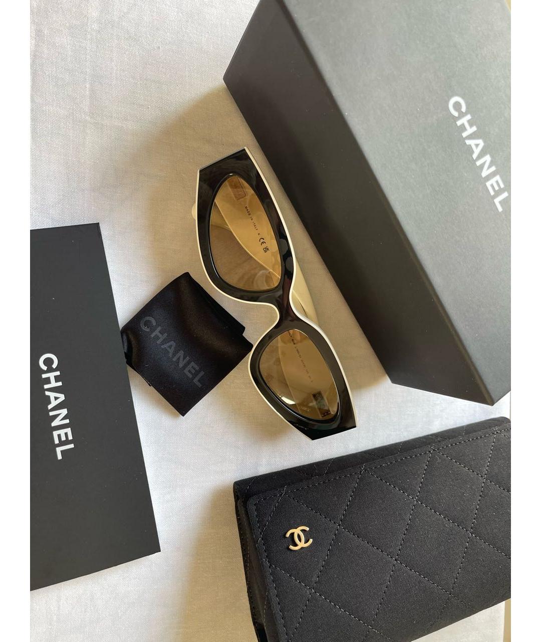 CHANEL Черные пластиковые солнцезащитные очки, фото 8