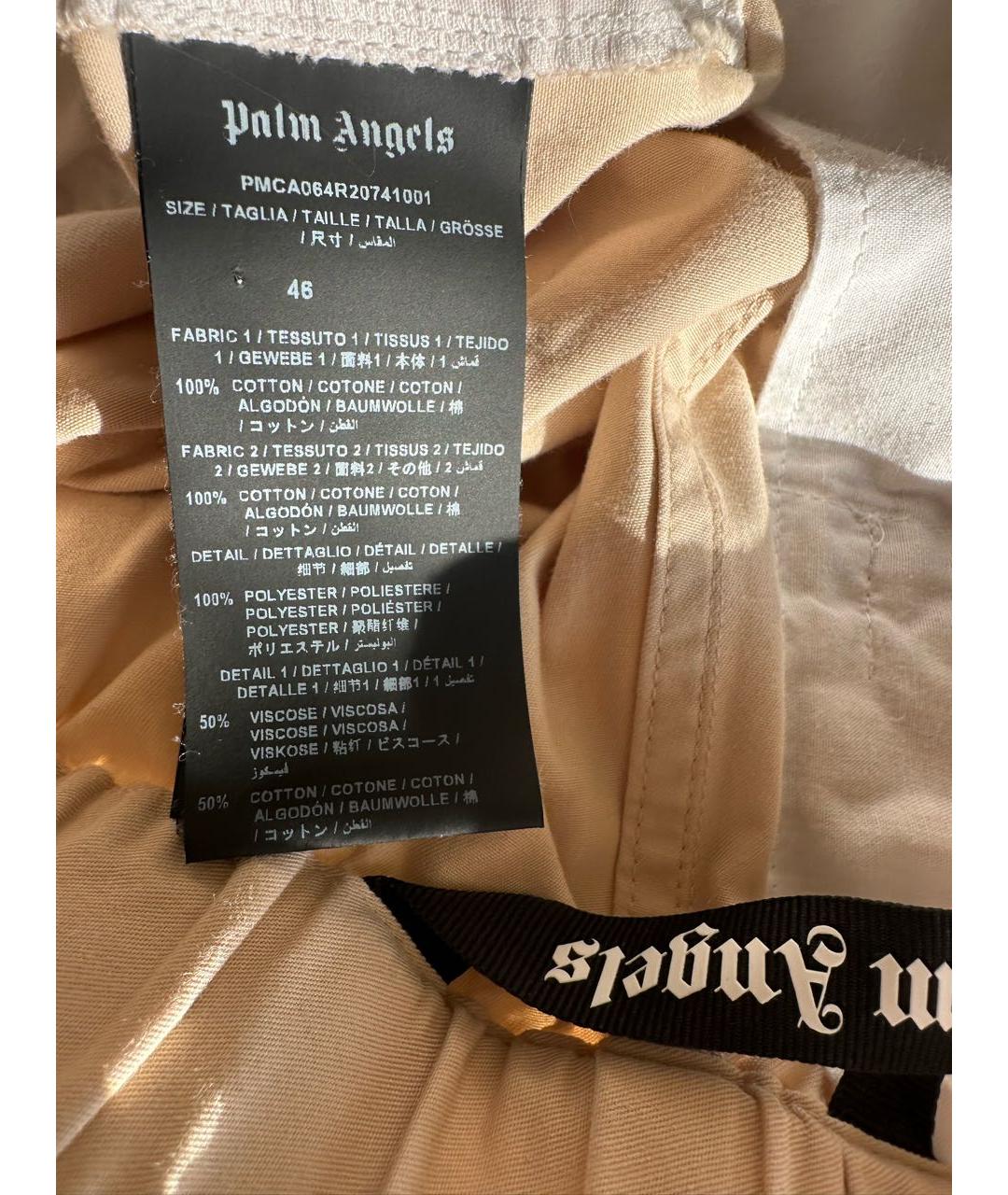 PALM ANGELS Белые хлопковые брюки чинос, фото 5