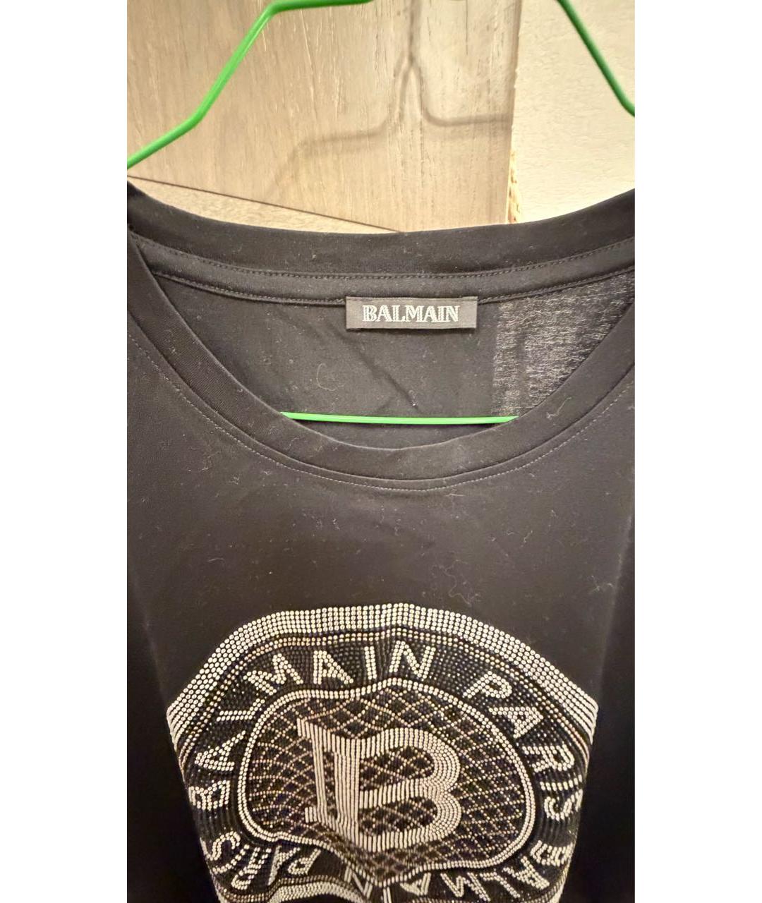 BALMAIN Черная хлопковая футболка, фото 3