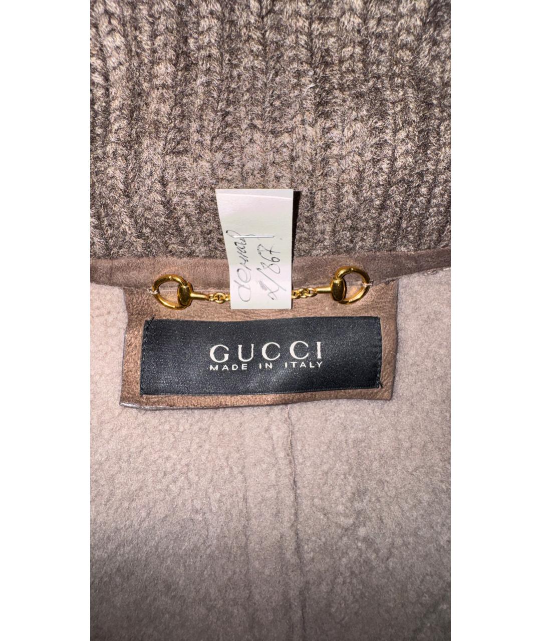 GUCCI Коричневая кожаная дубленка, фото 3