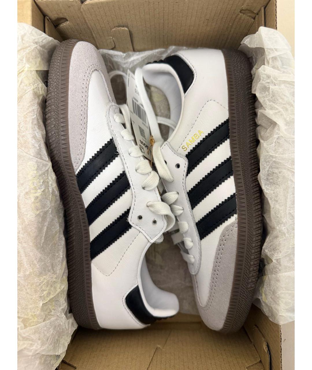 ADIDAS Белые кожаные кроссовки, фото 4