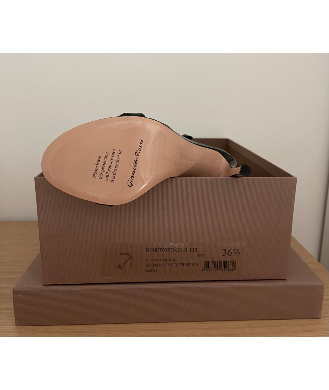 GIANVITO ROSSI Черные босоножки из лакированной кожи, фото 3
