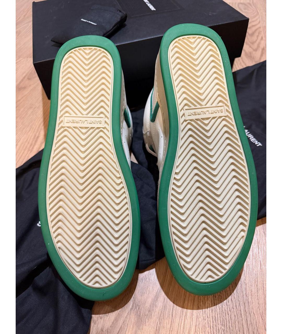 SAINT LAURENT Белые кожаные высокие кроссовки / кеды, фото 3