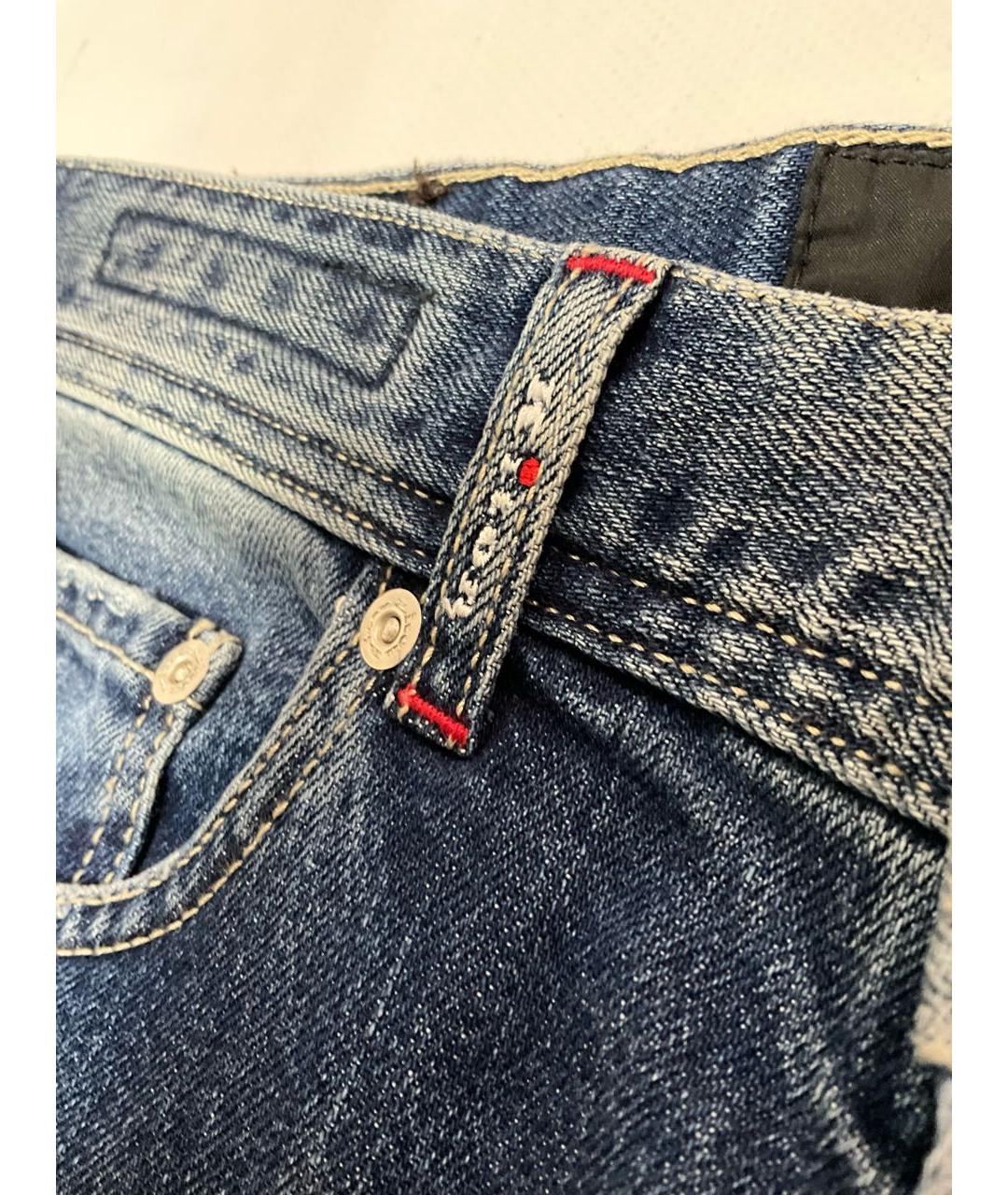 KITON Синие хлопко-эластановые джинсы скинни, фото 4