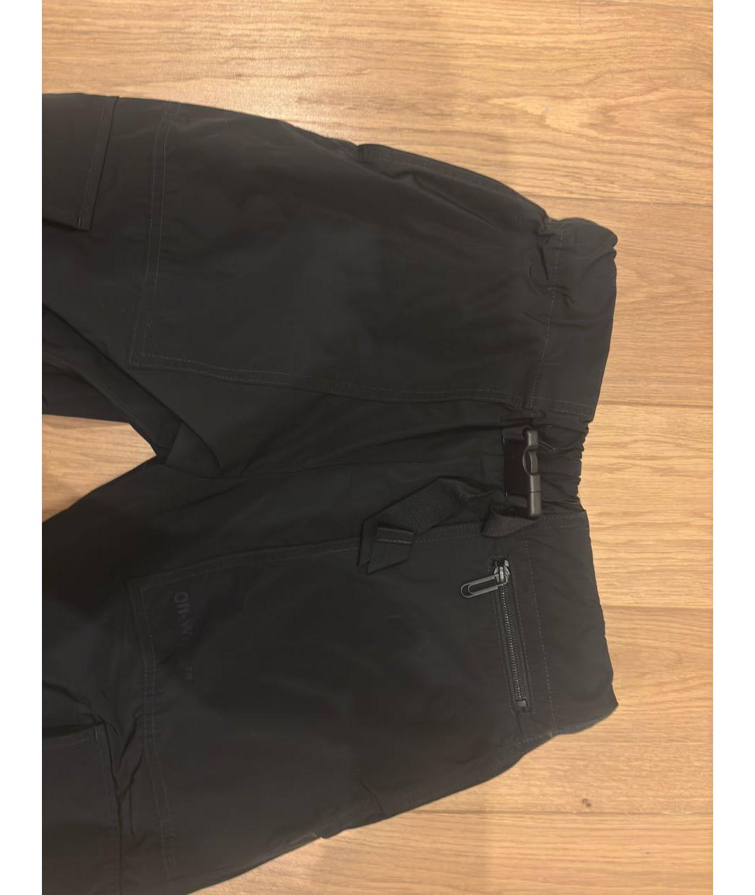 OFF-WHITE Черные полиэстеровые повседневные брюки, фото 3