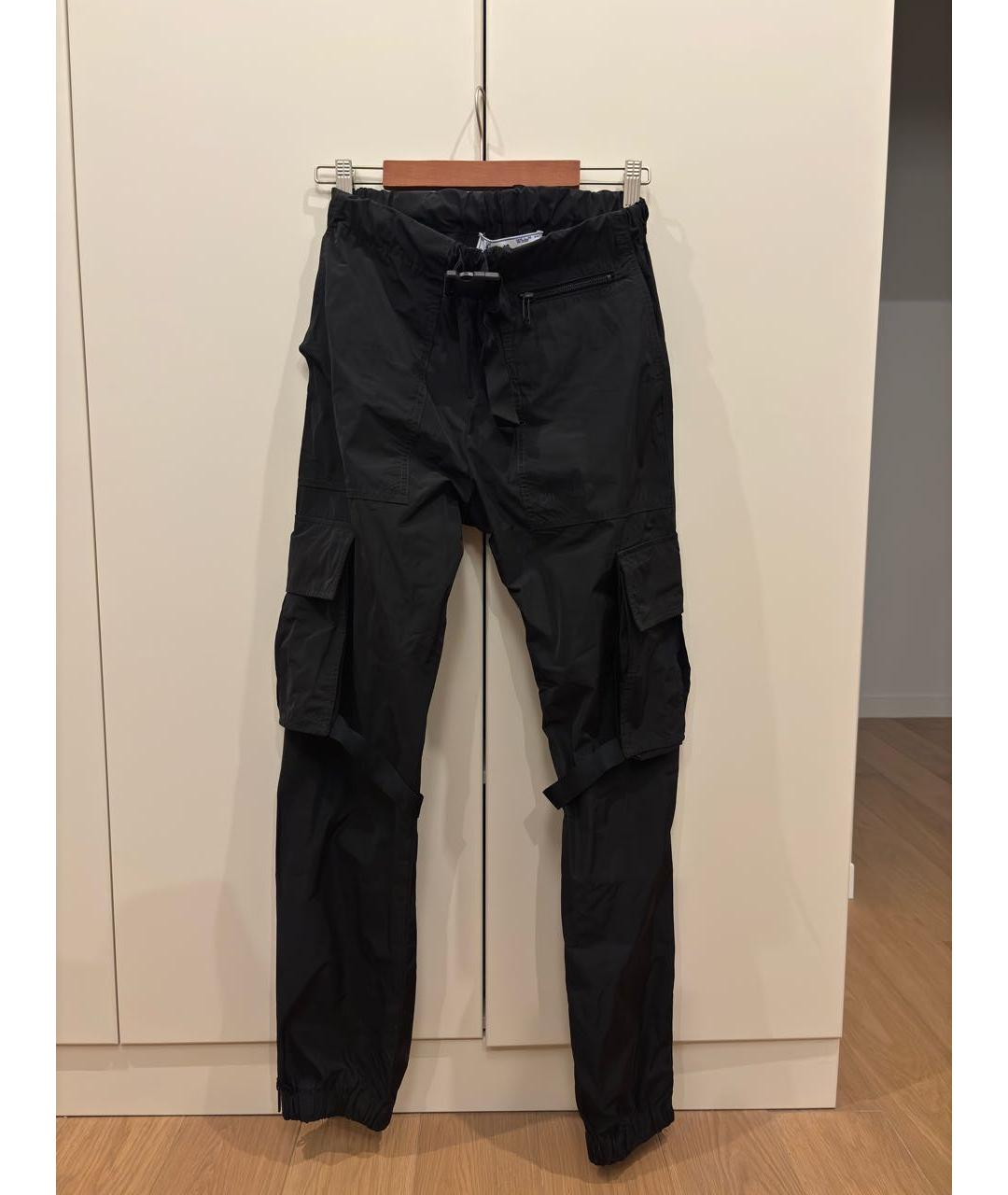 OFF-WHITE Черные полиэстеровые повседневные брюки, фото 8