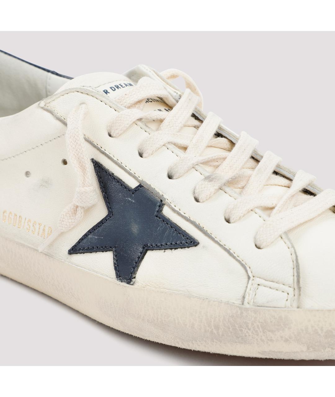 GOLDEN GOOSE Белые кожаные низкие кроссовки / кеды, фото 5