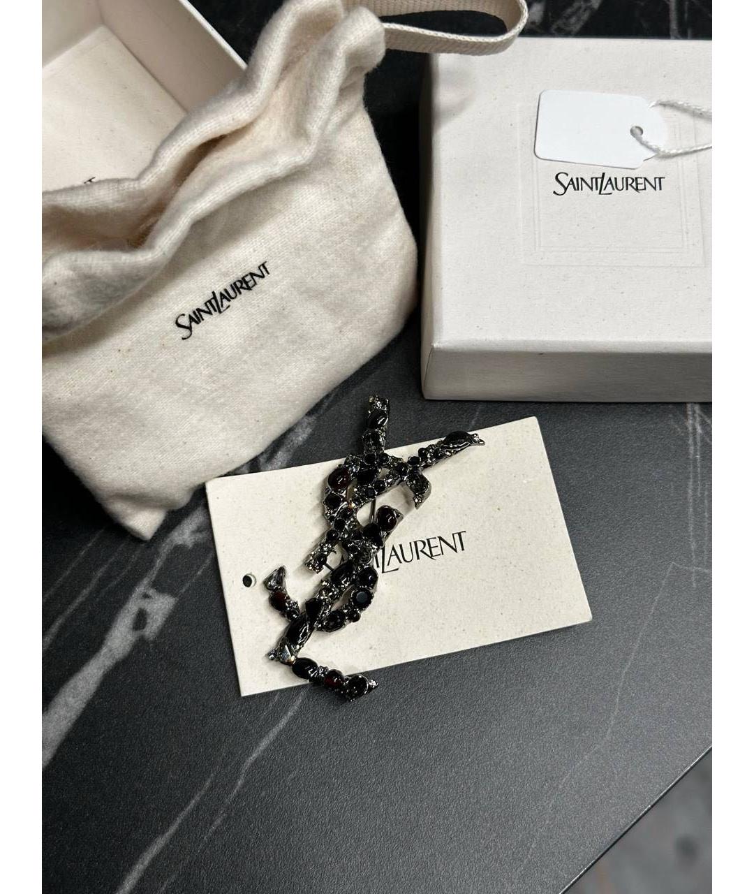 SAINT LAURENT Серебряная металлическая булавка / брошь, фото 4