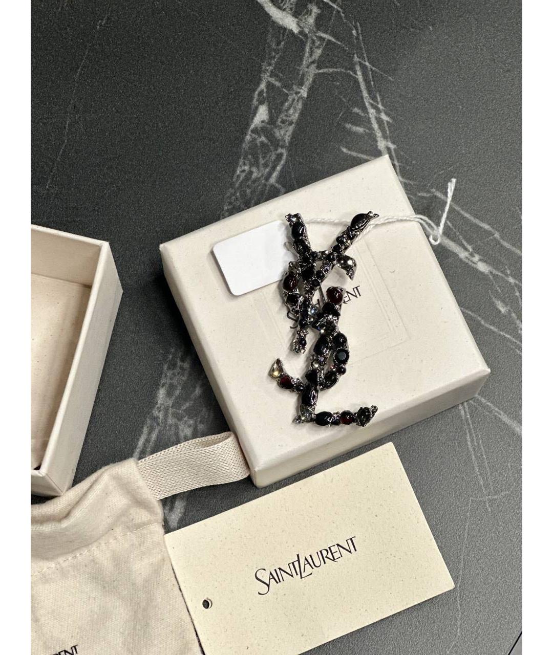SAINT LAURENT Серебряная металлическая булавка / брошь, фото 3