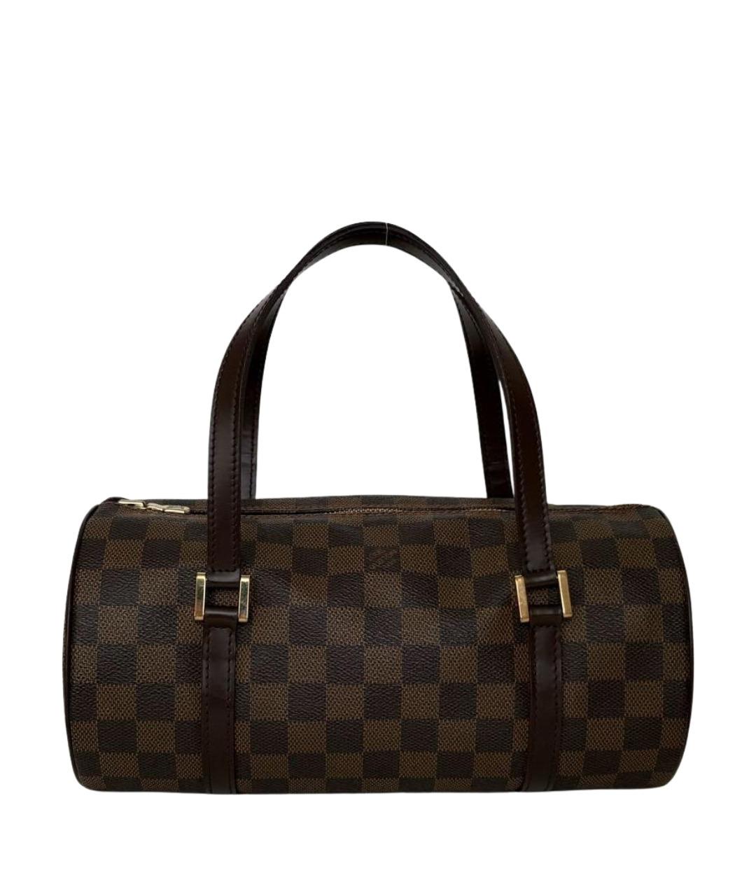 LOUIS VUITTON Коричневая кожаная сумка с короткими ручками, фото 1