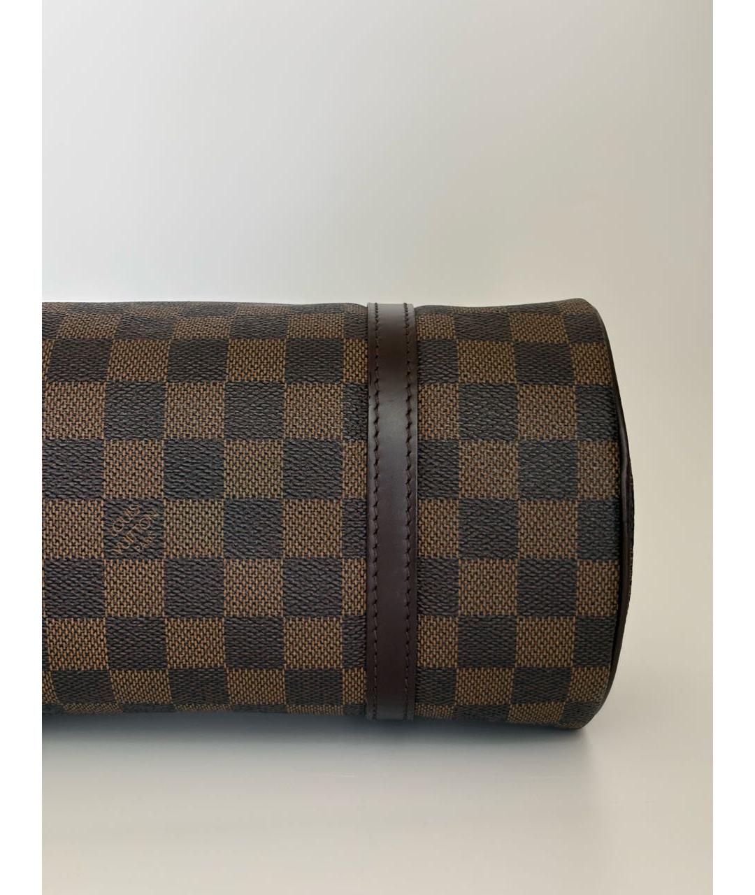 LOUIS VUITTON Коричневая кожаная сумка с короткими ручками, фото 7