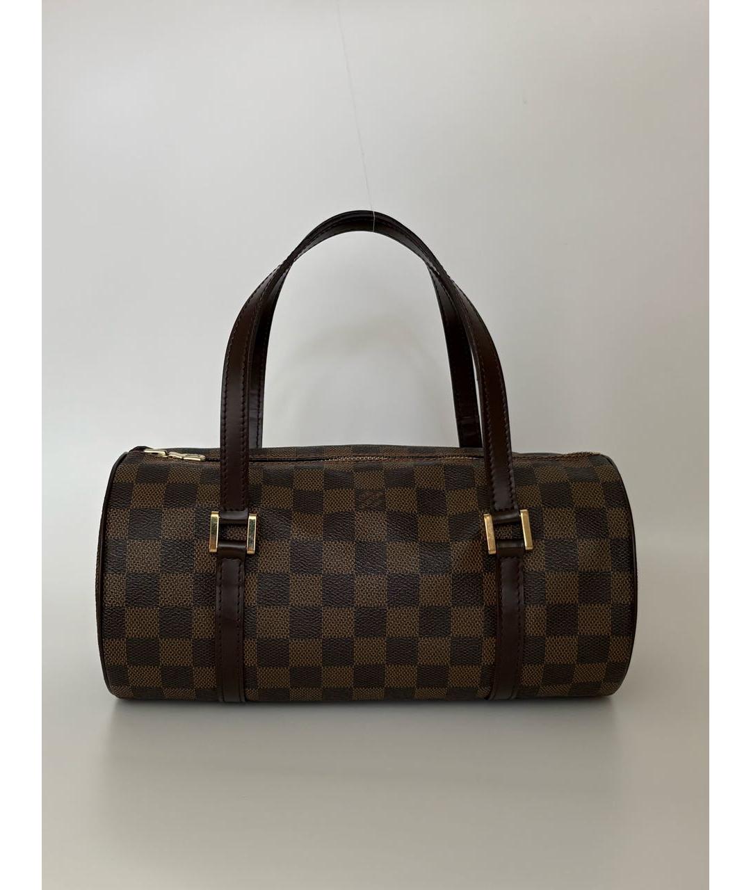 LOUIS VUITTON Коричневая кожаная сумка с короткими ручками, фото 9