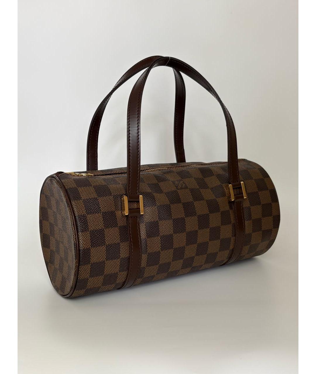 LOUIS VUITTON Коричневая кожаная сумка с короткими ручками, фото 2