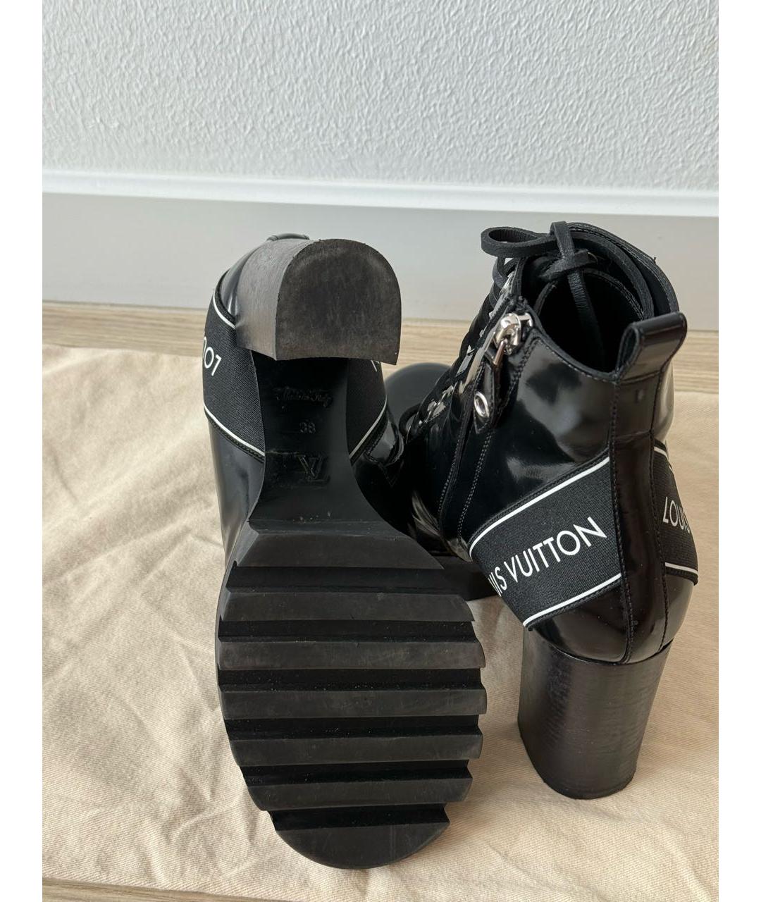 LOUIS VUITTON Черные ботильоны из лакированной кожи, фото 4