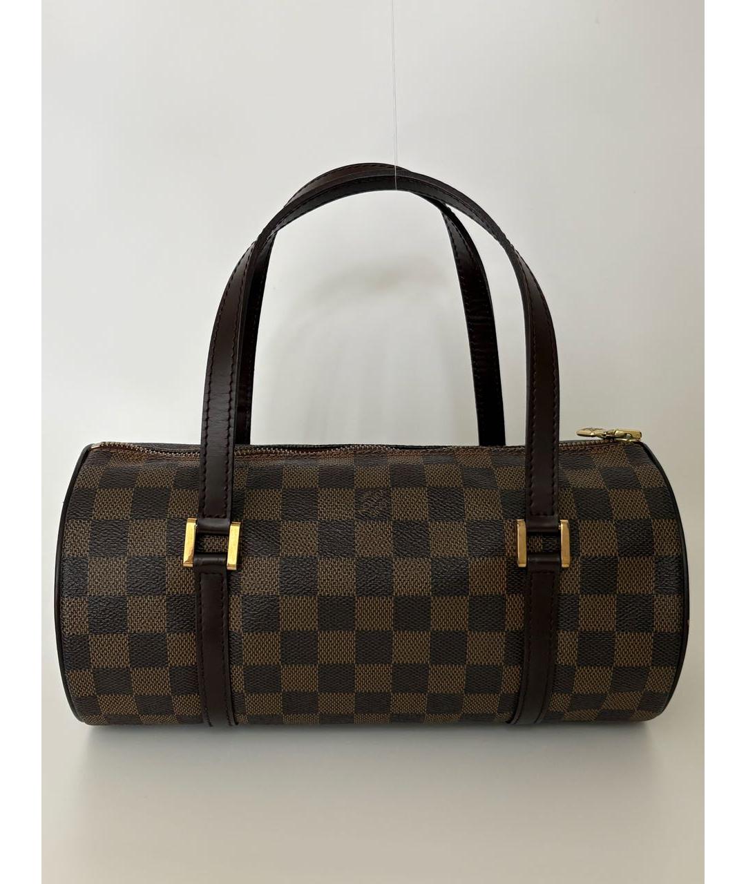 LOUIS VUITTON Коричневая кожаная сумка с короткими ручками, фото 9