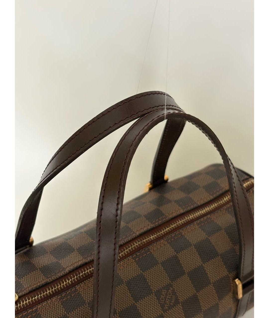 LOUIS VUITTON Коричневая кожаная сумка с короткими ручками, фото 4