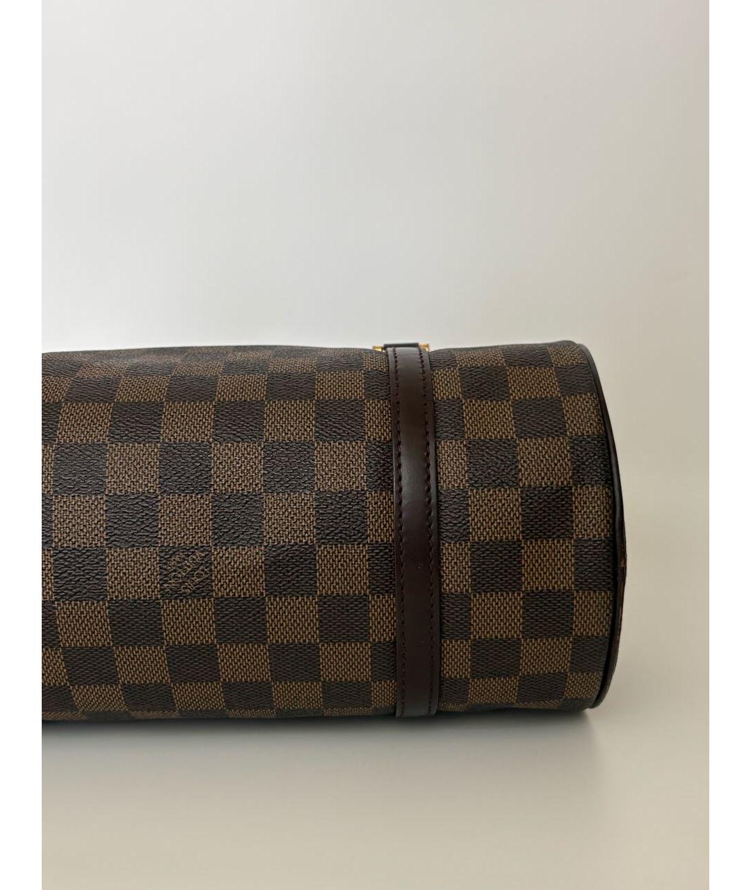 LOUIS VUITTON Коричневая кожаная сумка с короткими ручками, фото 6
