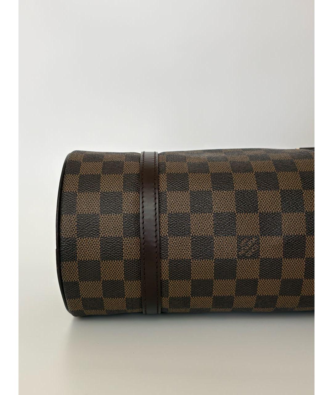 LOUIS VUITTON Коричневая кожаная сумка с короткими ручками, фото 5