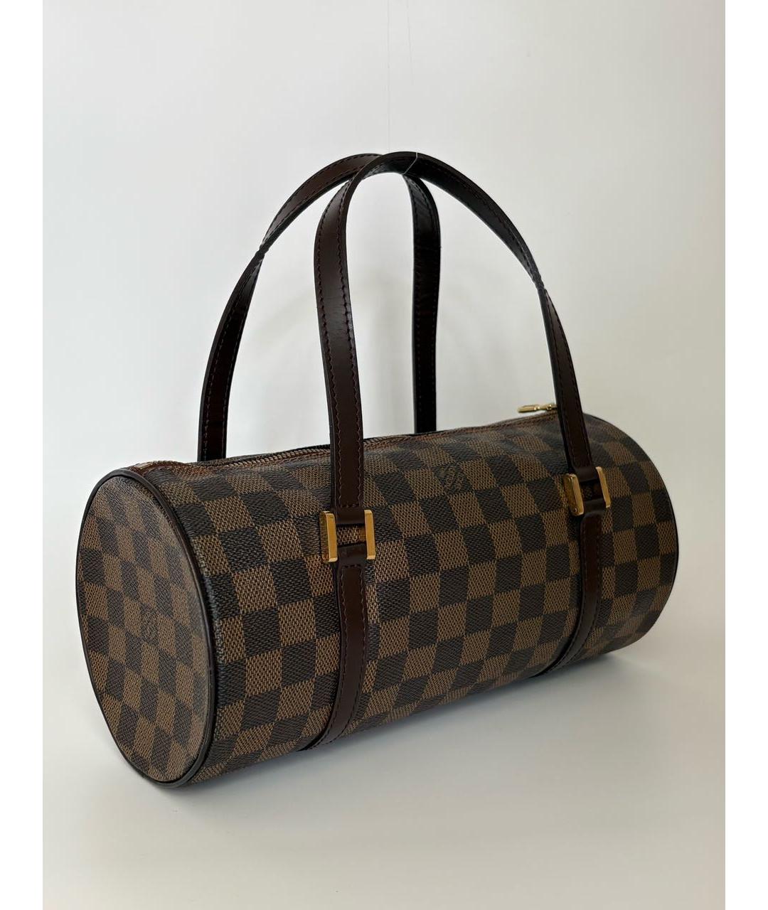 LOUIS VUITTON Коричневая кожаная сумка с короткими ручками, фото 2