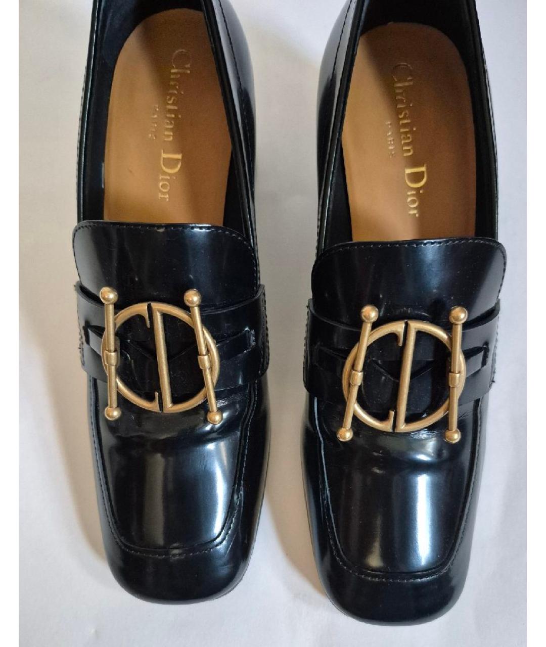 CHRISTIAN DIOR Черные кожаные лоферы, фото 3