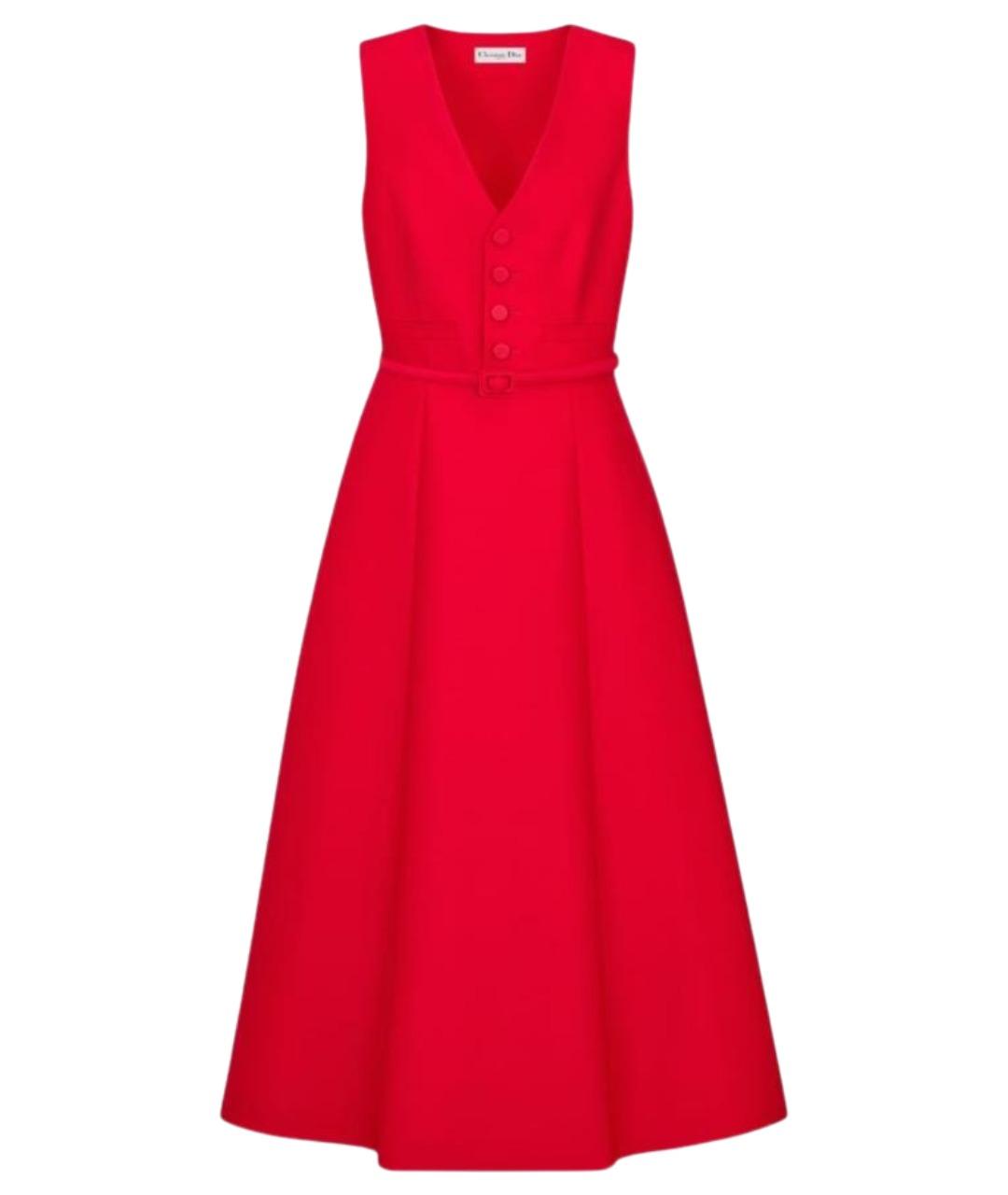 CHRISTIAN DIOR Красное шерстяное платье, фото 4