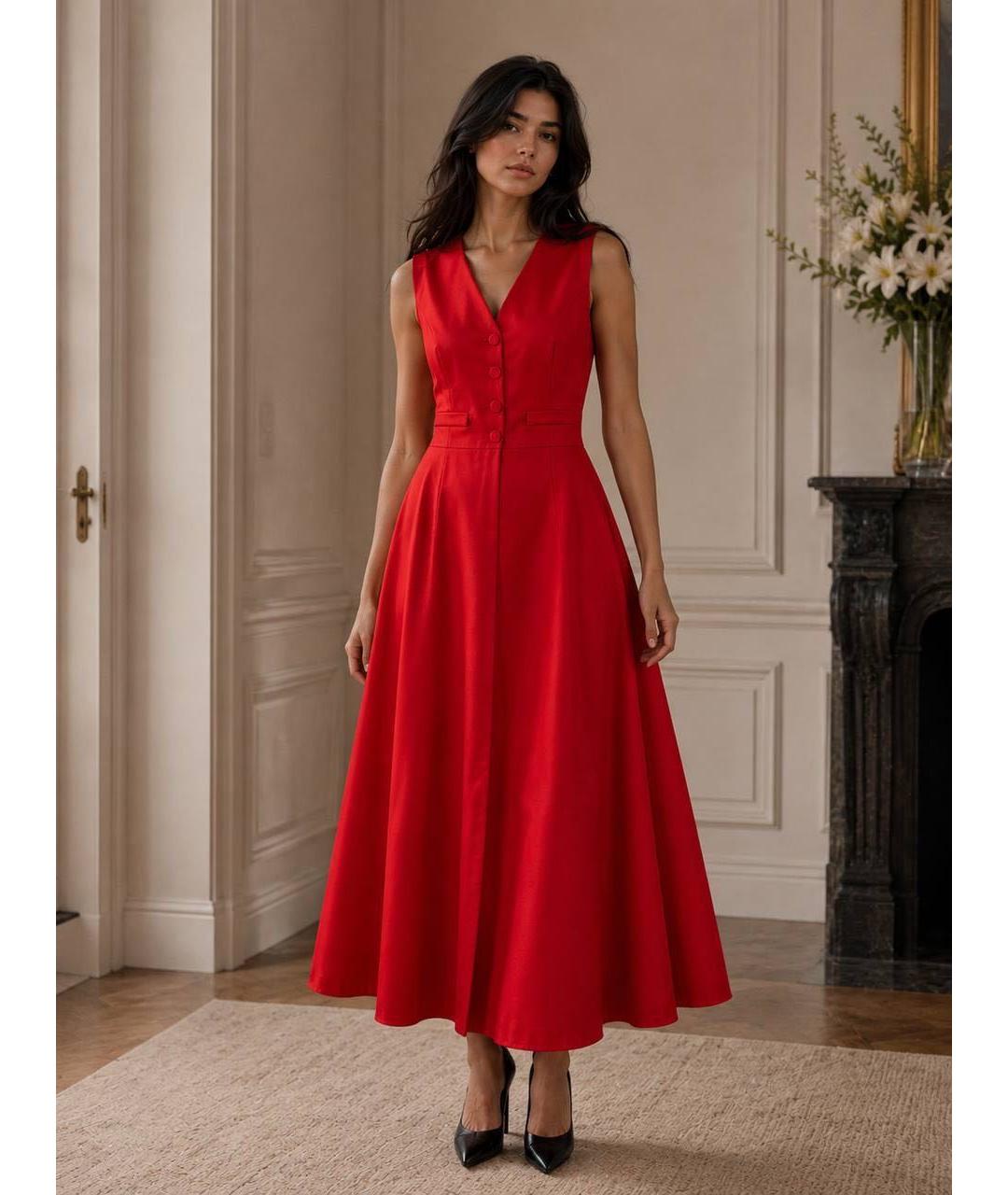 CHRISTIAN DIOR Красное шерстяное платье, фото 2