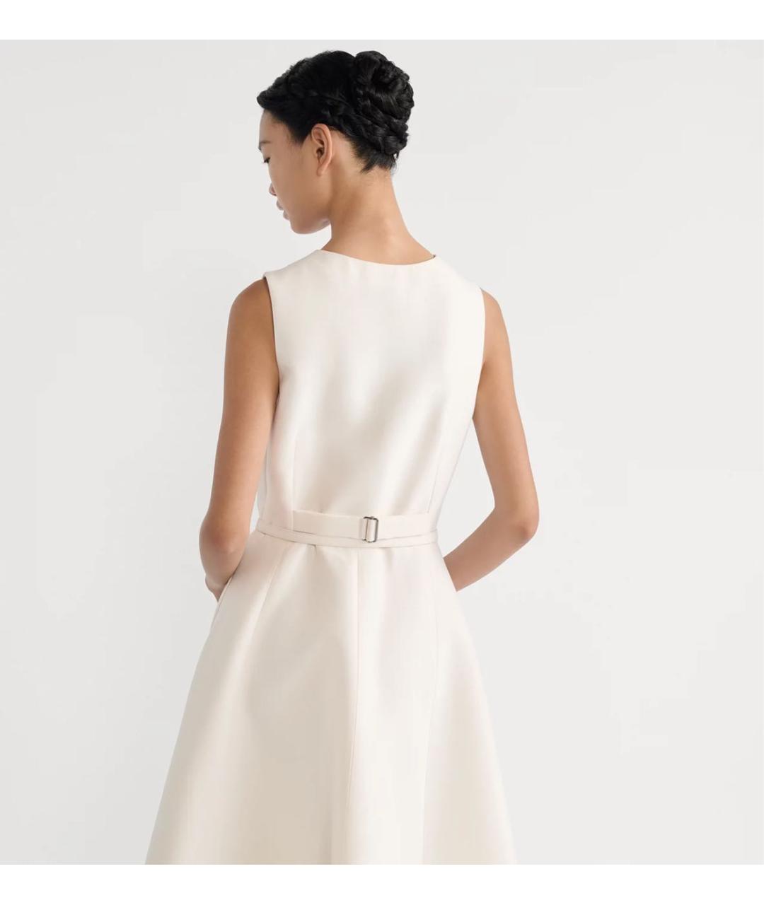 CHRISTIAN DIOR Белое шерстяное повседневное платье, фото 5