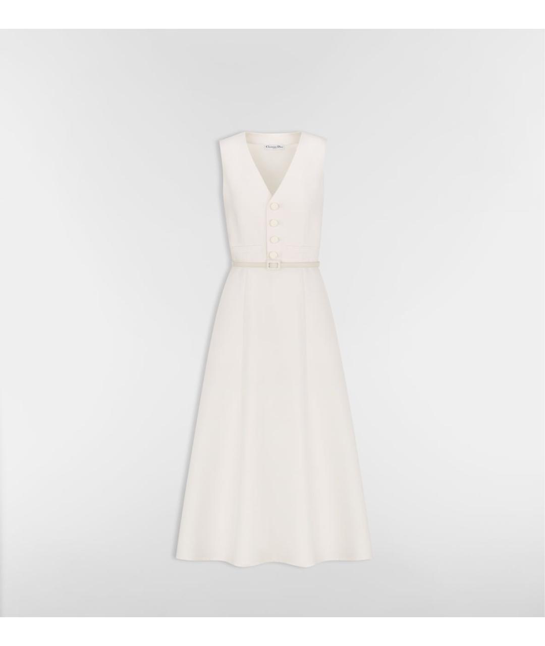 CHRISTIAN DIOR Белое шерстяное повседневное платье, фото 7