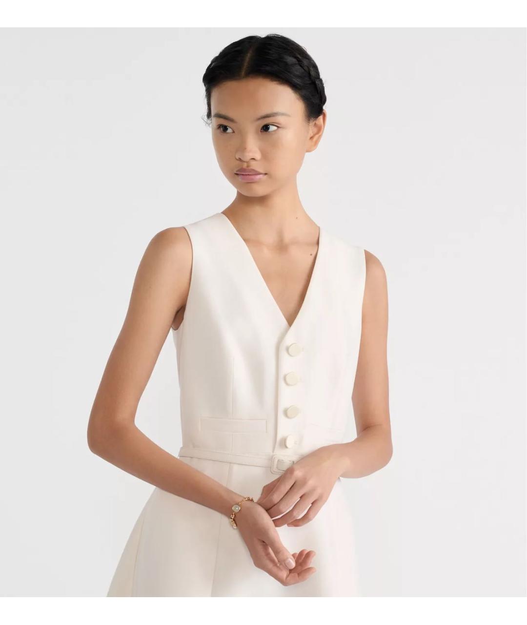 CHRISTIAN DIOR Белое шерстяное повседневное платье, фото 1