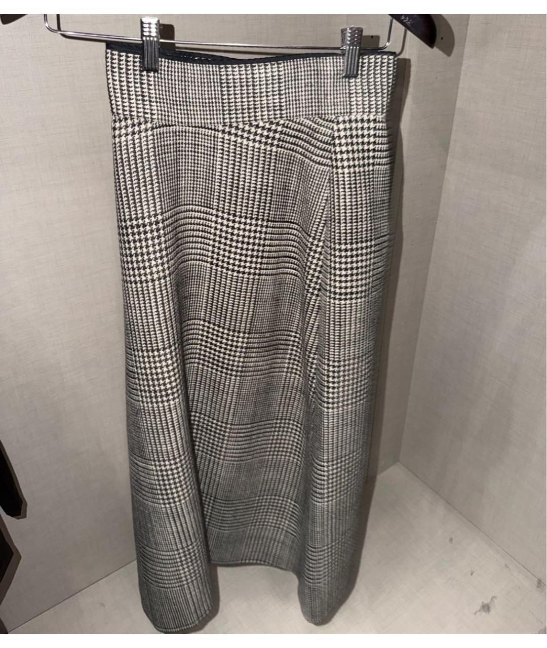 BALENCIAGA Серая шерстяная юбка миди, фото 4