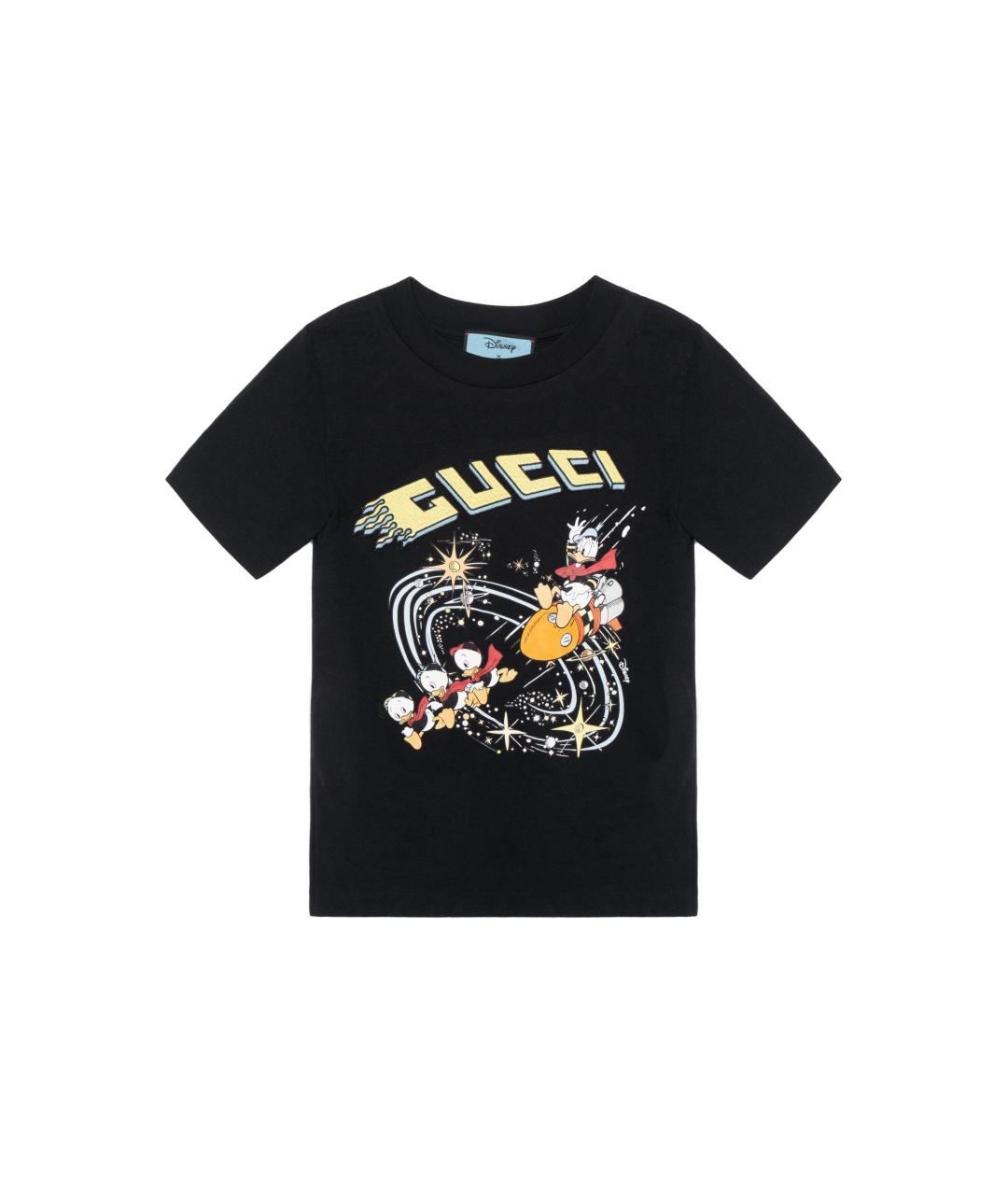 GUCCI Черная хлопковая футболка, фото 1