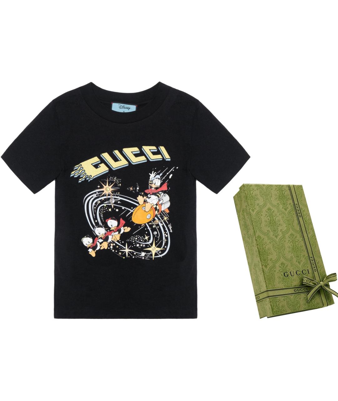GUCCI Черная хлопковая футболка, фото 4