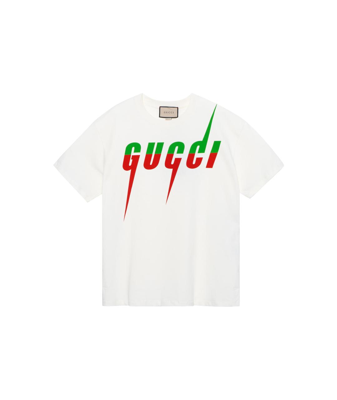 GUCCI Белая хлопковая футболка, фото 3