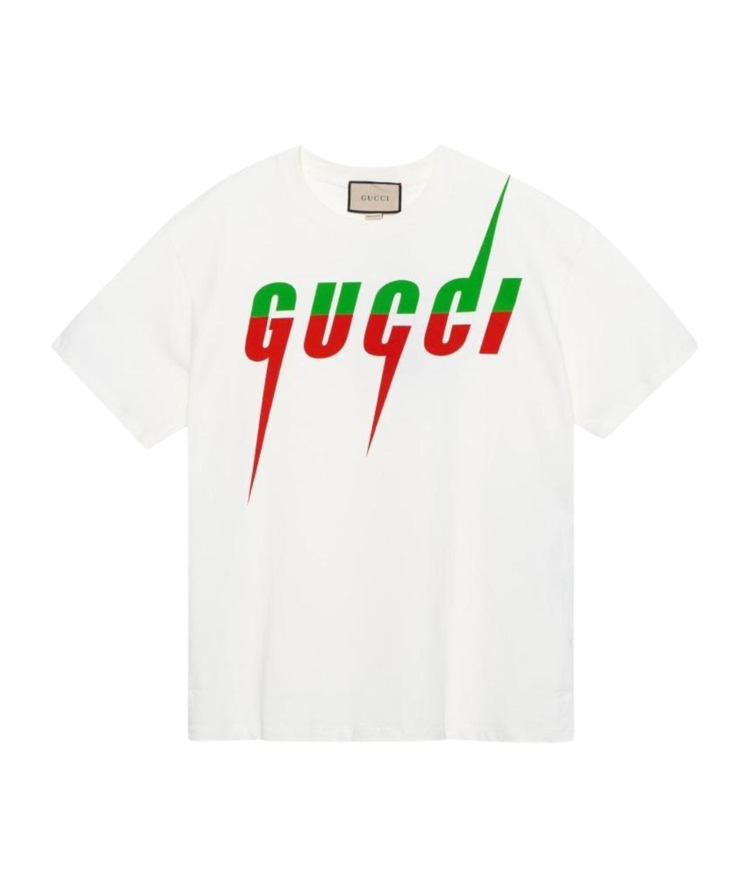 GUCCI Белая хлопковая футболка, фото 1