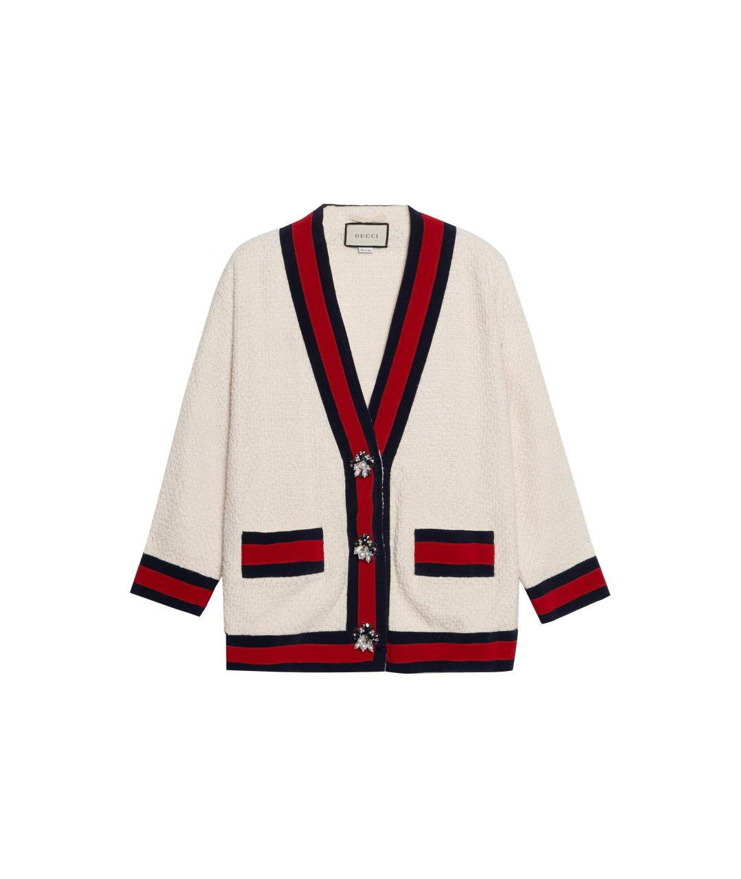 GUCCI Белый хлопковый кардиган, фото 1