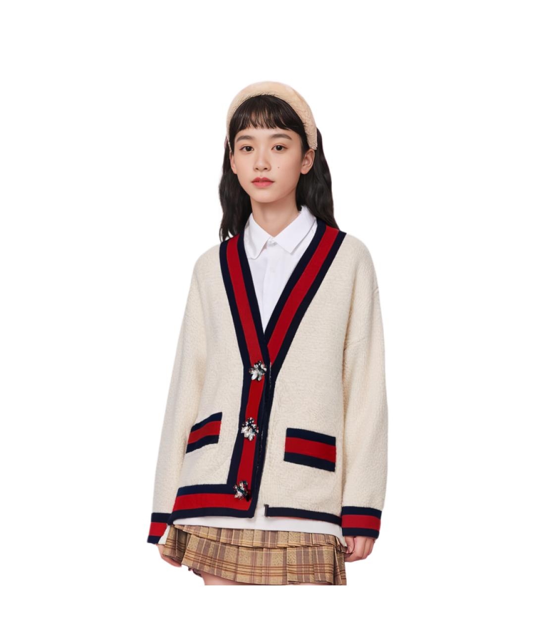 GUCCI Белый хлопковый кардиган, фото 3