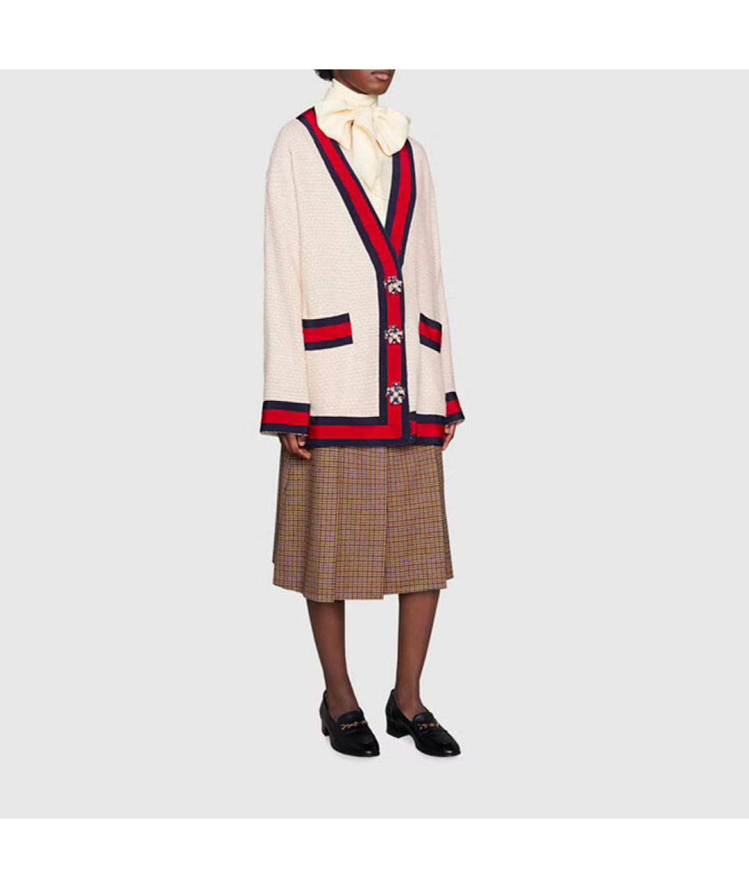 GUCCI Белый хлопковый кардиган, фото 4