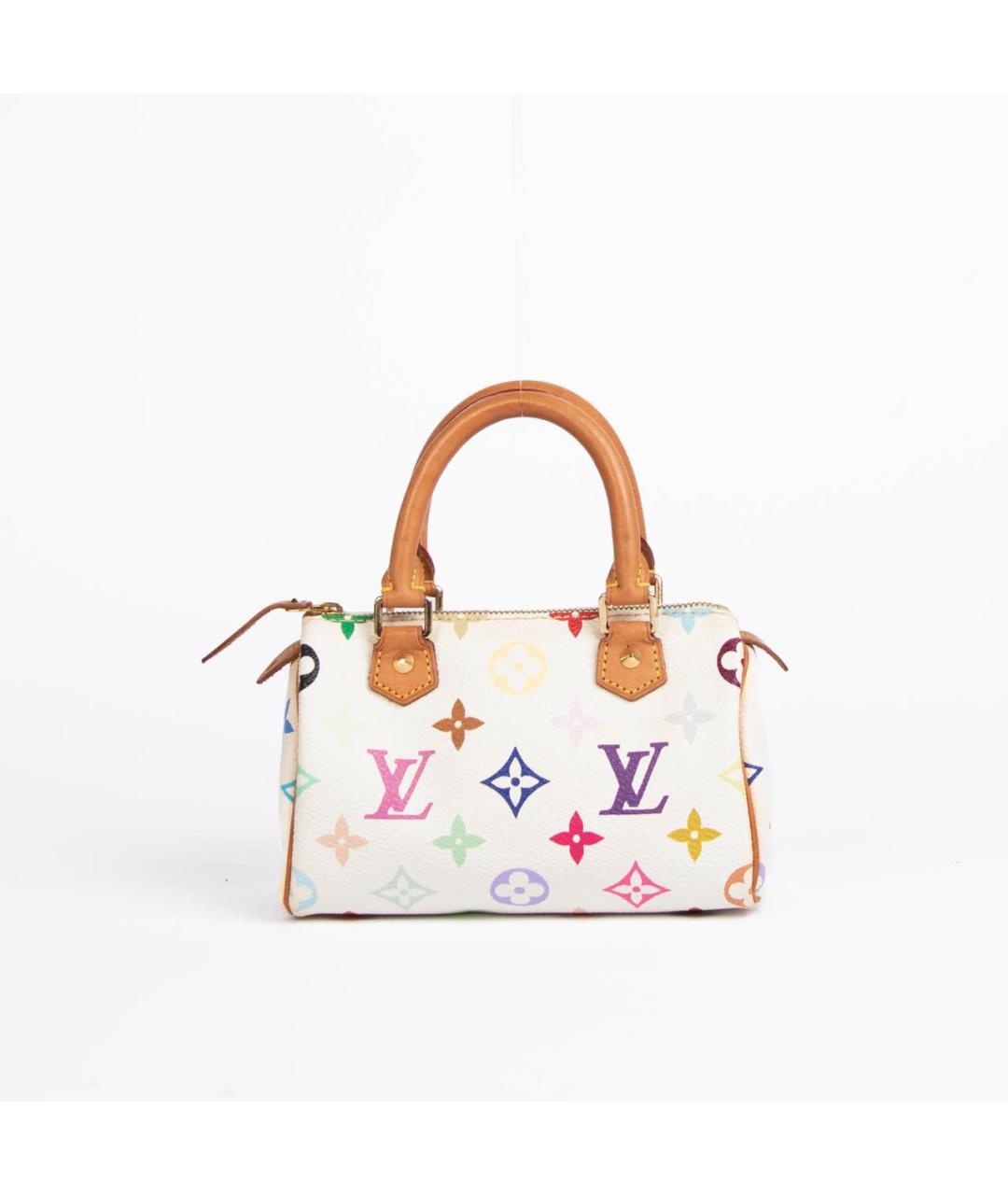 LOUIS VUITTON Белая кожаная сумка с короткими ручками, фото 9