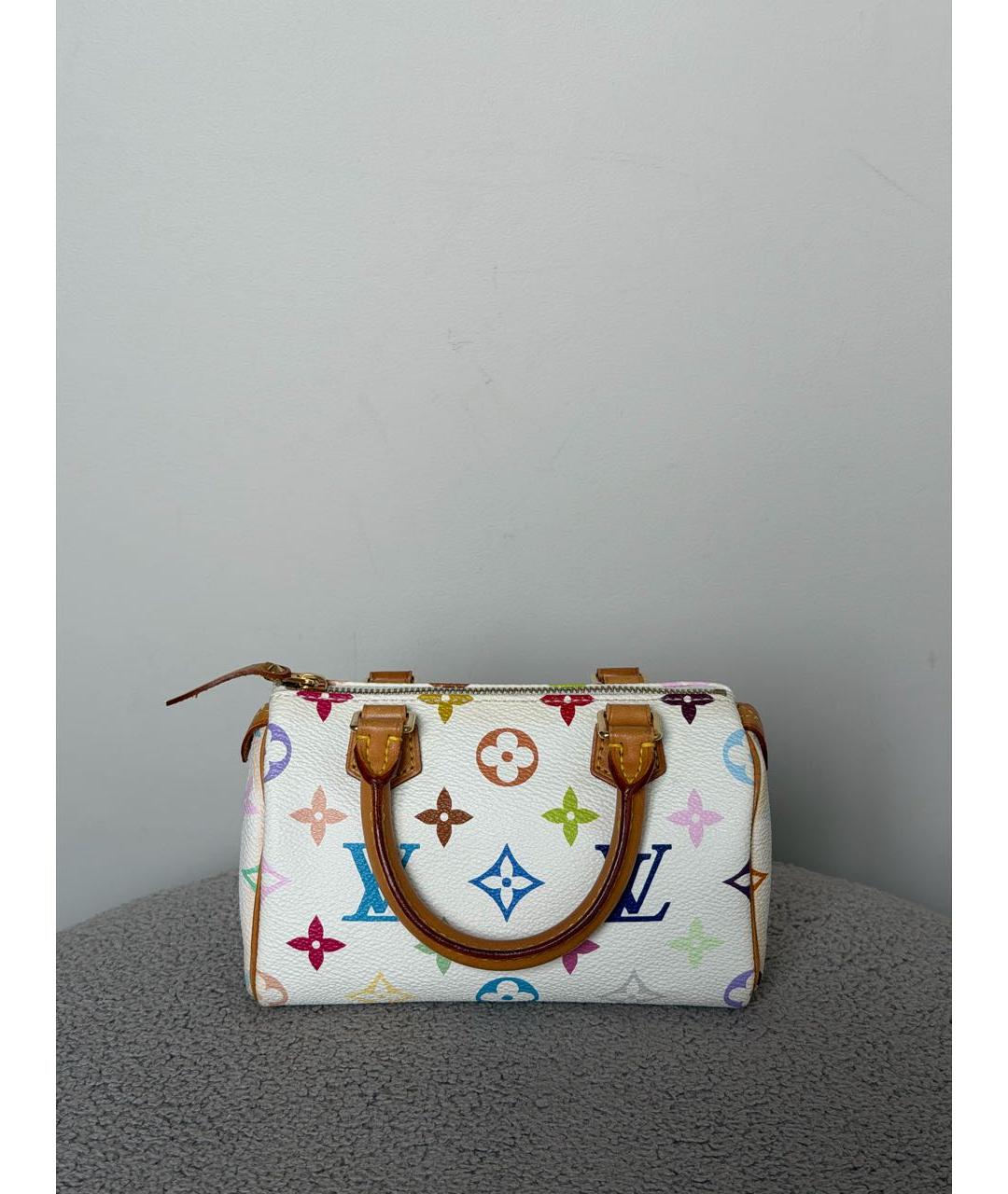 LOUIS VUITTON Белая кожаная сумка с короткими ручками, фото 3