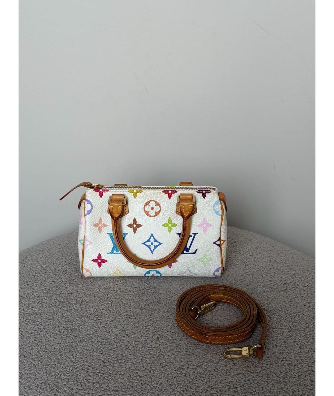 LOUIS VUITTON Белая кожаная сумка с короткими ручками, фото 2