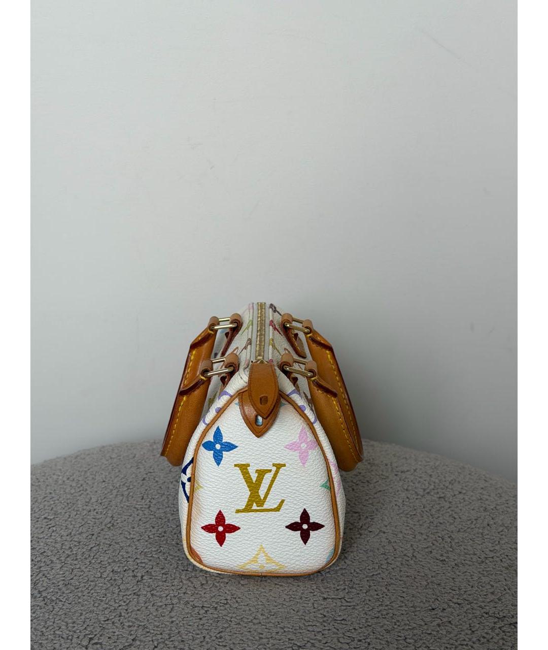 LOUIS VUITTON Белая кожаная сумка с короткими ручками, фото 6