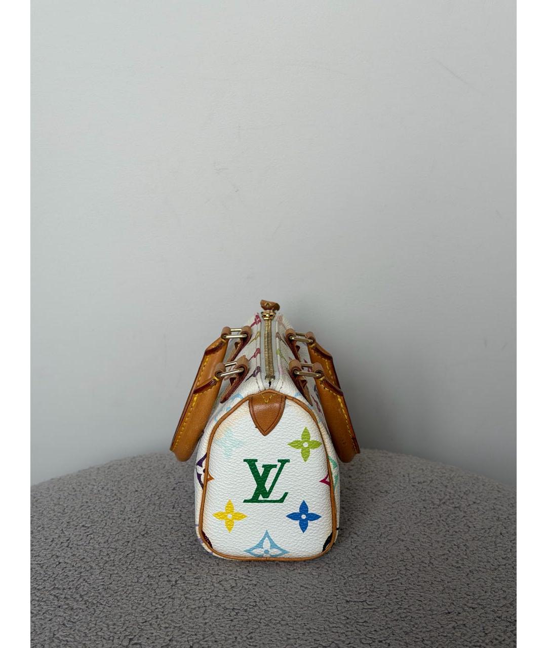LOUIS VUITTON Белая кожаная сумка с короткими ручками, фото 5